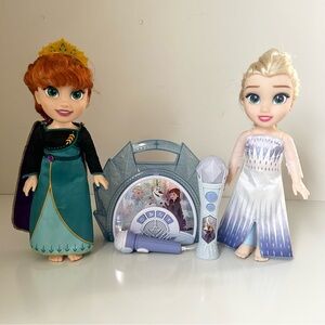Disney Frozen Doll Set & Karaoke Machine Bundle